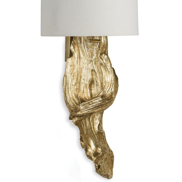 Driftwood Sconce (Antique Gold Leaf) Macro 3